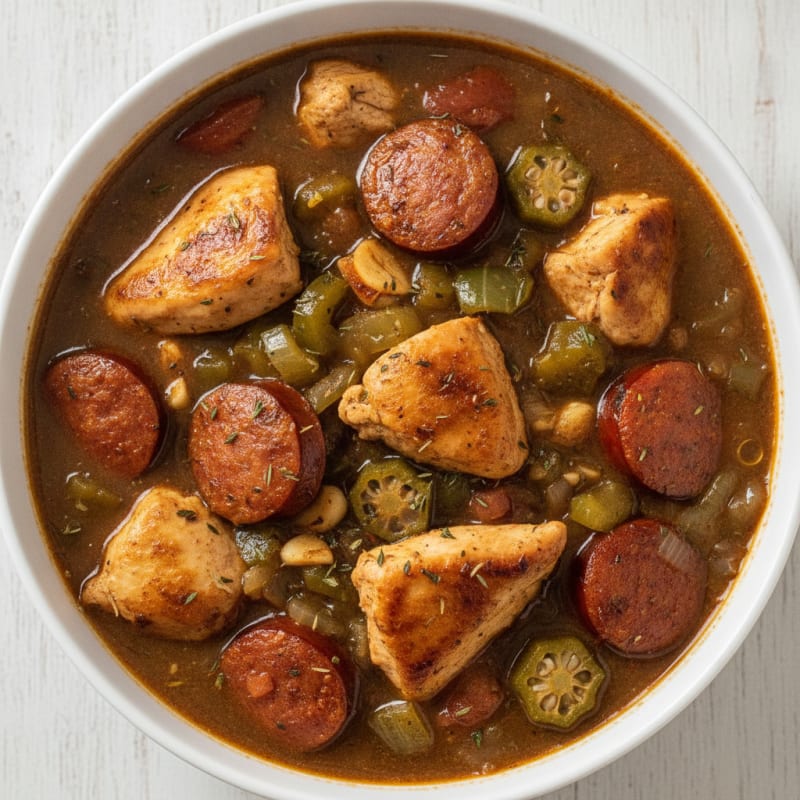 Spicy Creole Chicken and Sausage Gumbo