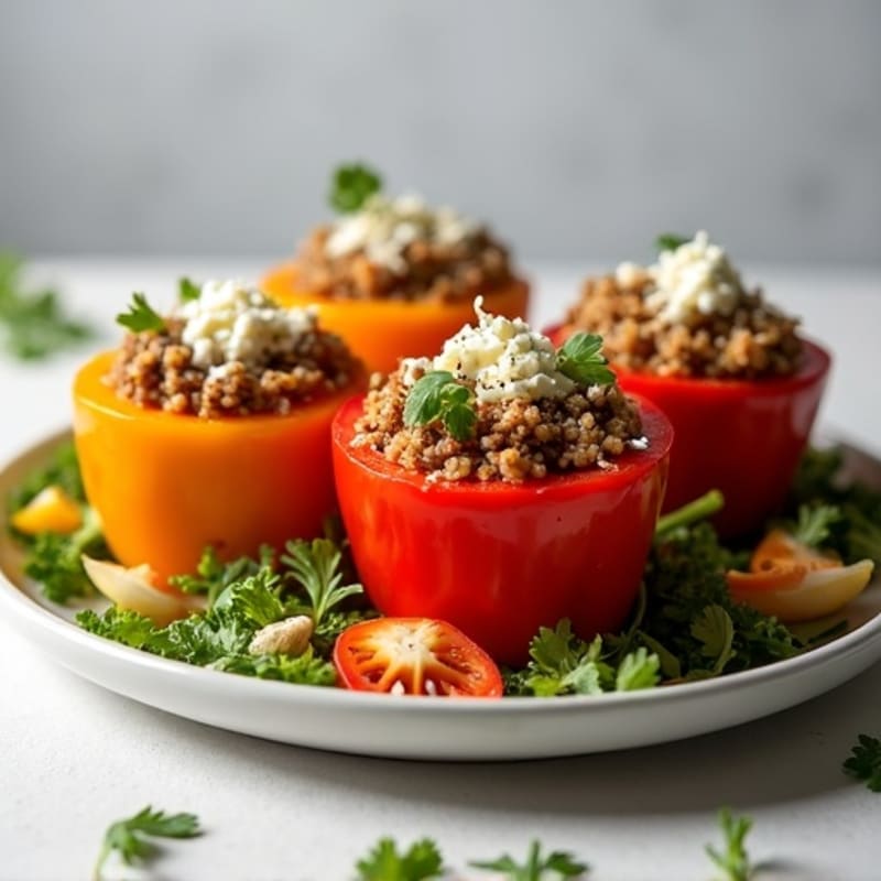 Savory Ground Beef Stuffed Roasted Bell Peppers