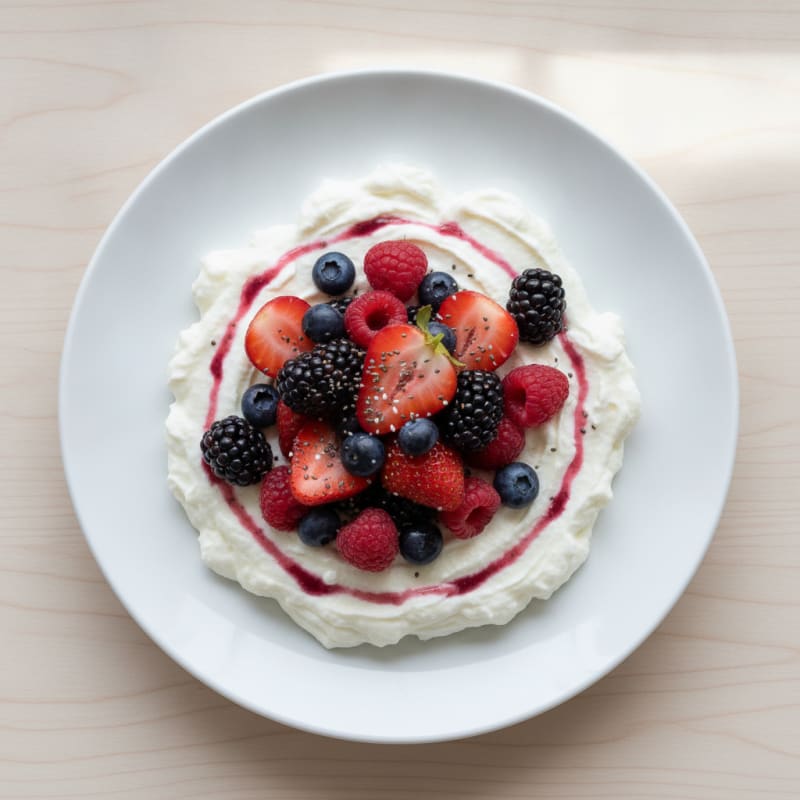 Silky Greek Yogurt Protein Pudding with Mixed Berries