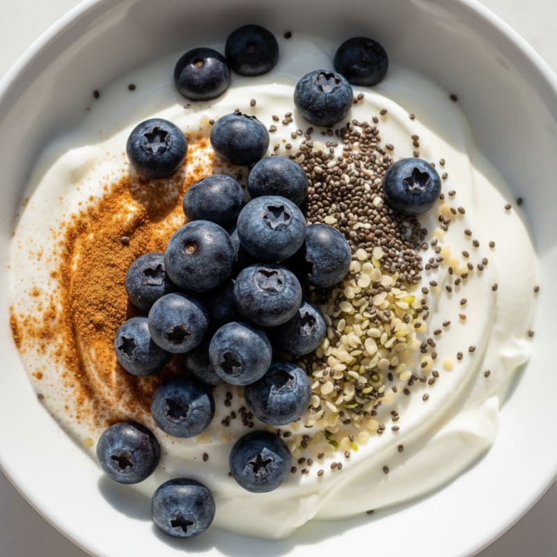 Creamy Greek Yogurt Bowl with Chia Seeds and Blueberries