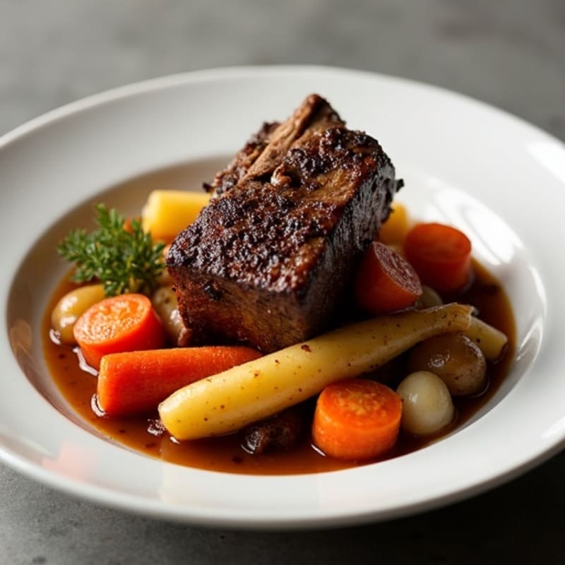 Coffee-Rubbed Braised Short Ribs with Root Vegetables