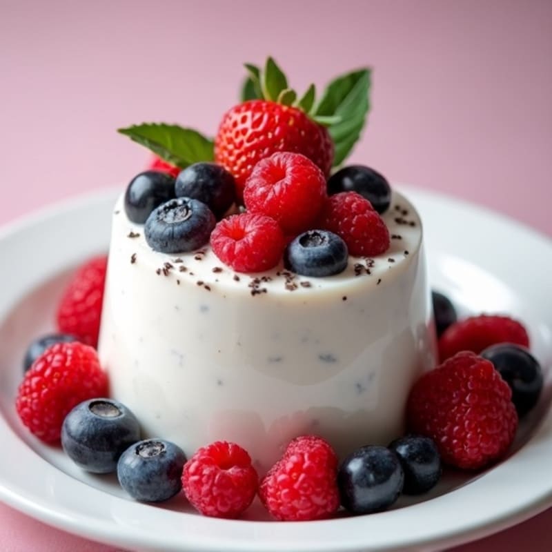 Greek Yogurt Protein Mousse with Mixed Berries