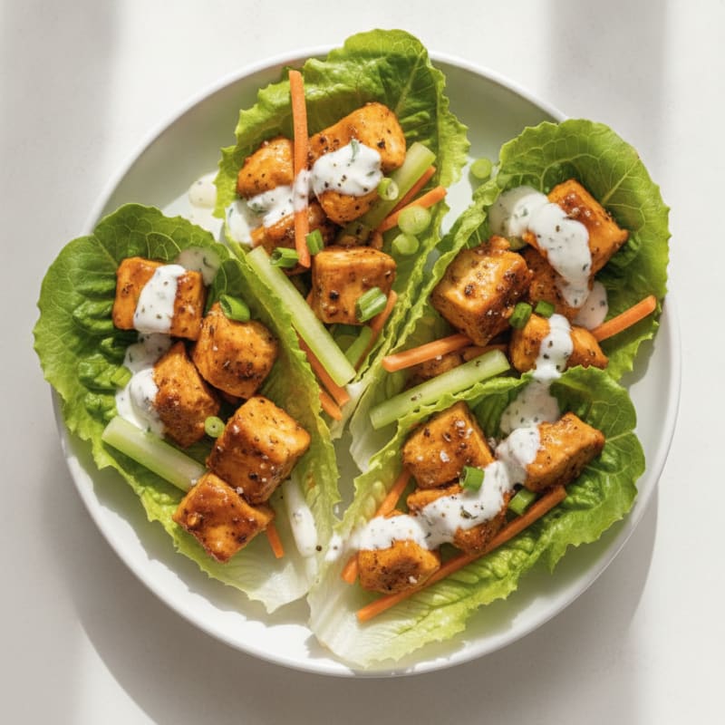 Buffalo Ranch Chicken Lettuce Wraps