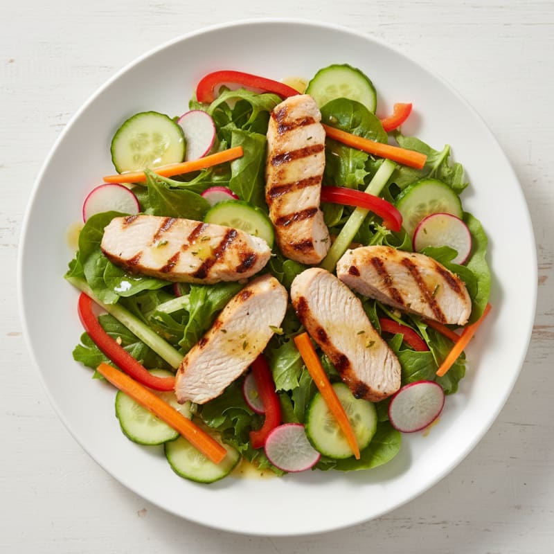 Grilled Turkey Breast Salad with Crunchy Vegetables