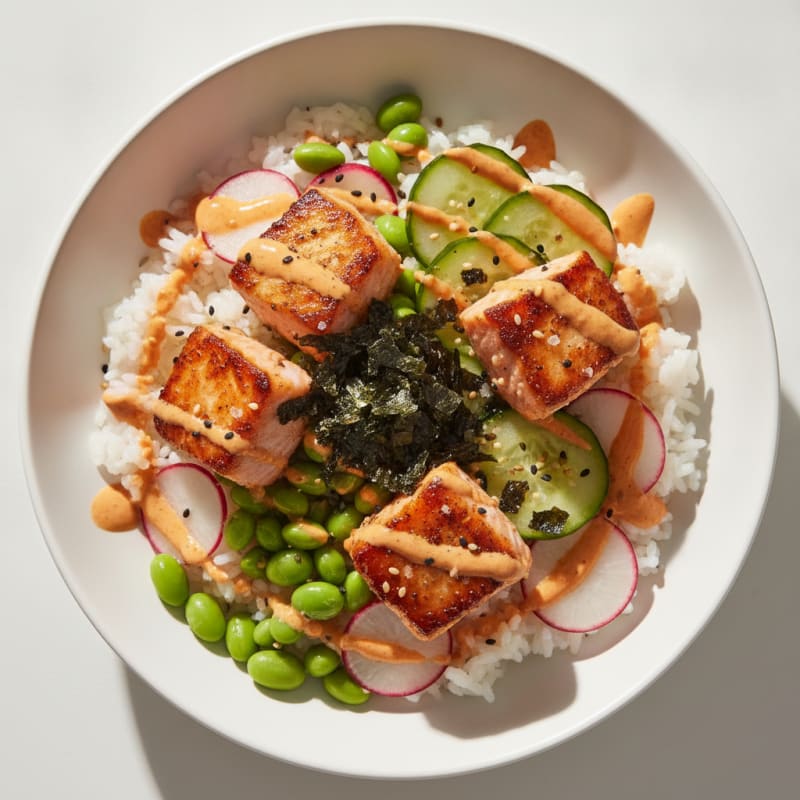 Deconstructed Sushi Salmon Rice Bowl