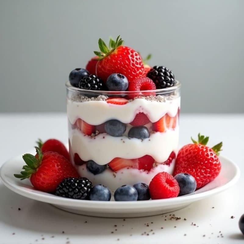 Creamy Greek Yogurt Parfait with Fresh Berries and Chia