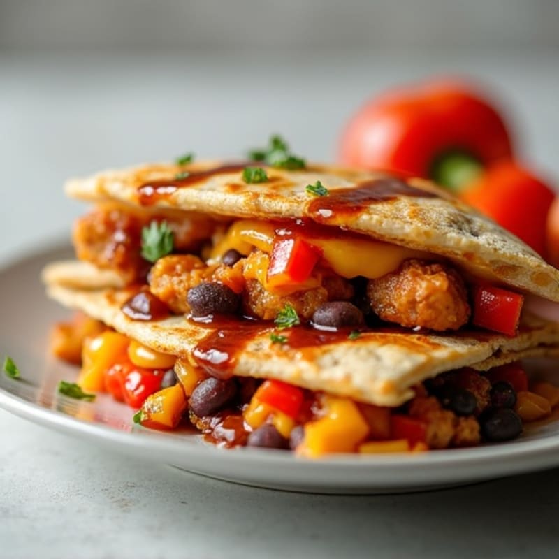 Smoky BBQ Chicken and Black Bean Quesadilla