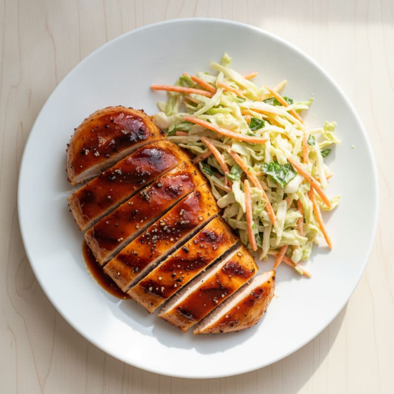 Grilled BBQ Chicken with Tangy Slaw