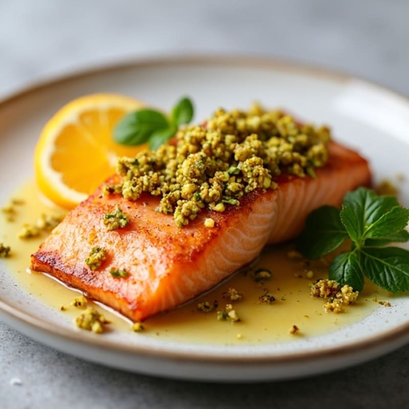 Crispy Pistachio-Crusted Salmon with Citrus-Ginger Glaze