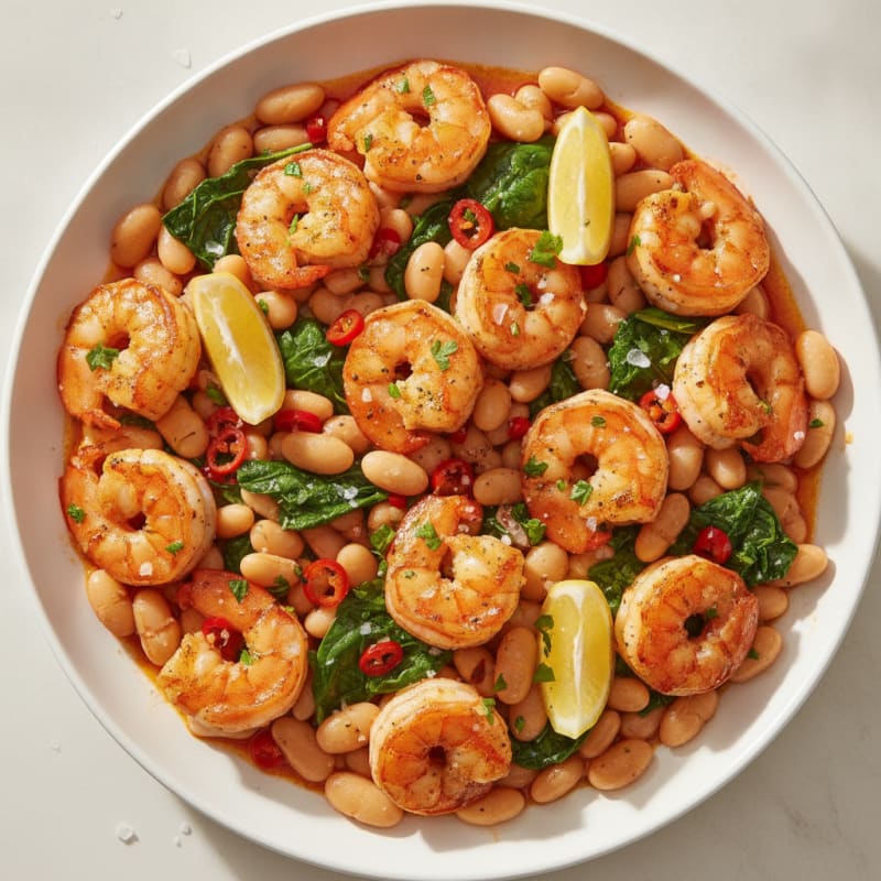 Spicy Prawns with Cannellini Beans