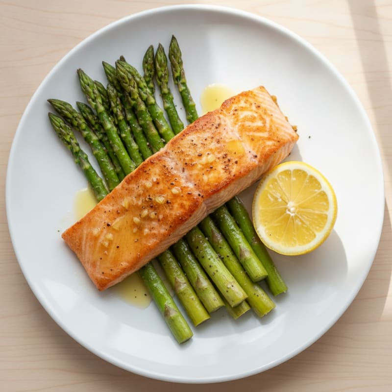 Pan-Seared Salmon with Roasted Asparagus