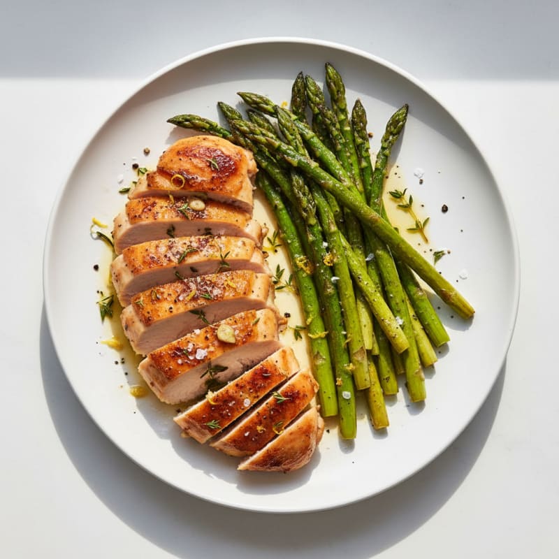 Lemon Herb Roasted Chicken and Asparagus