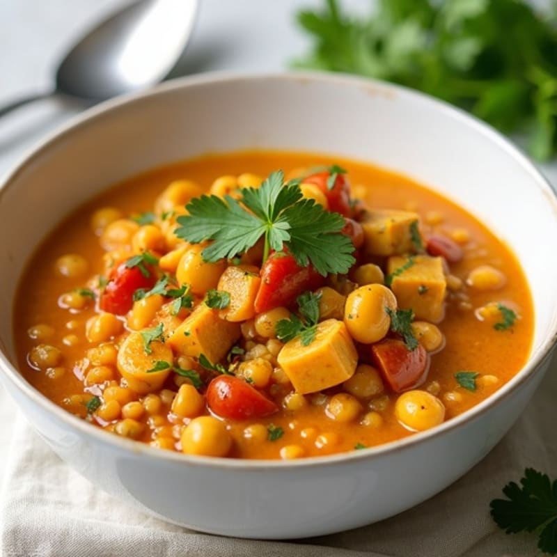 Creamy Coconut Red Lentil Dal with Fresh Herbs