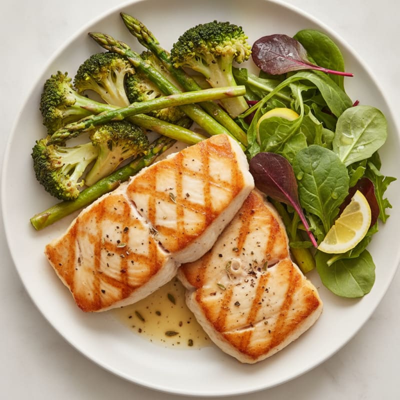 Pan-Seared Swordfish with Roasted Vegetables