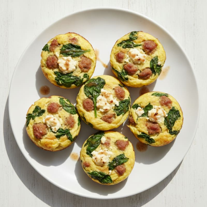 Turkey Sausage and Spinach Egg White Muffins