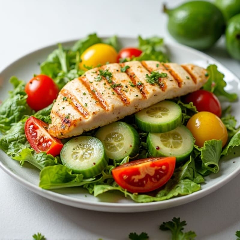 Lemon-Herb Grilled Chicken Fresh Vegetable Salad