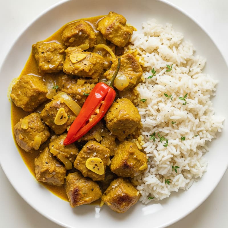 Jamaican Curry Goat with Basmati Rice