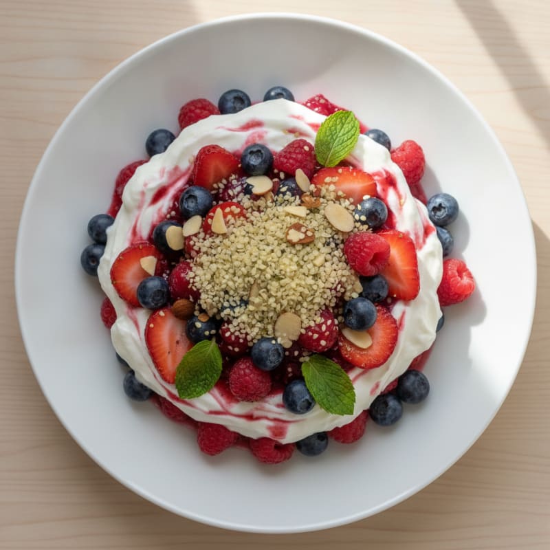 Greek Yogurt Protein Parfait with Mixed Berries