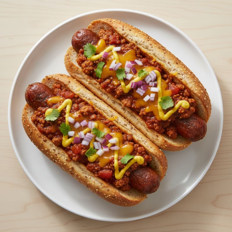 Hearty Chili Cheese Hot Dogs