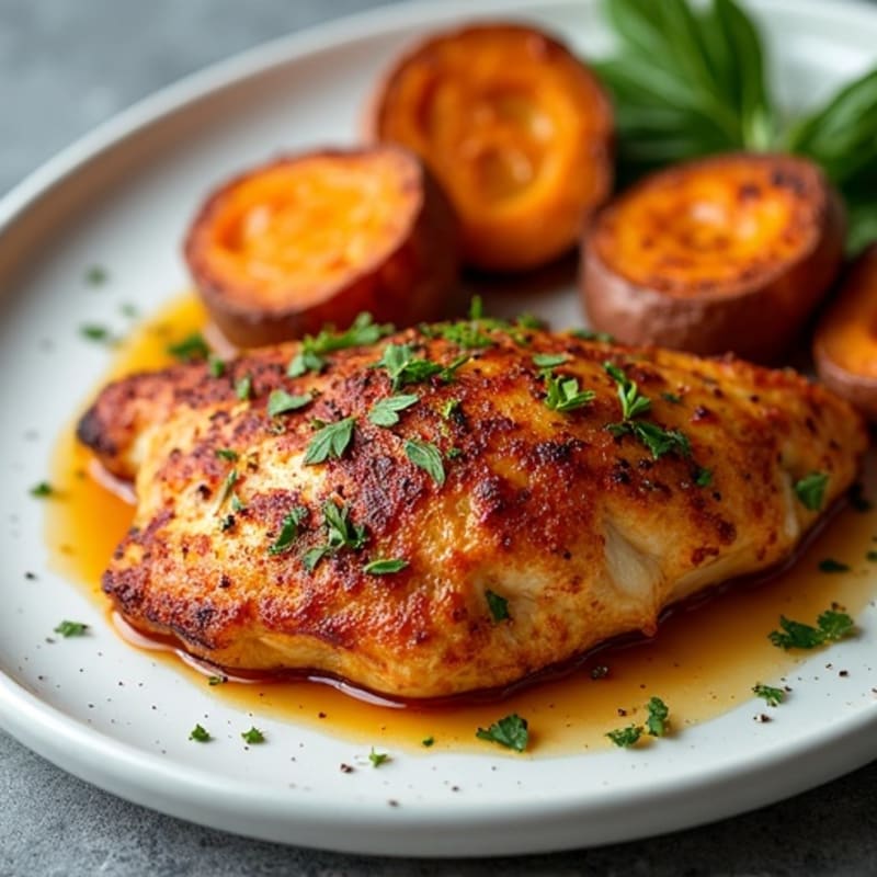 Sheet Pan Crispy Chicken and Roasted Sweet Potatoes