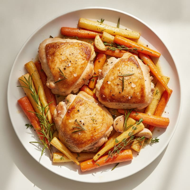 Herb-Roasted Chicken Thighs with Root Vegetables
