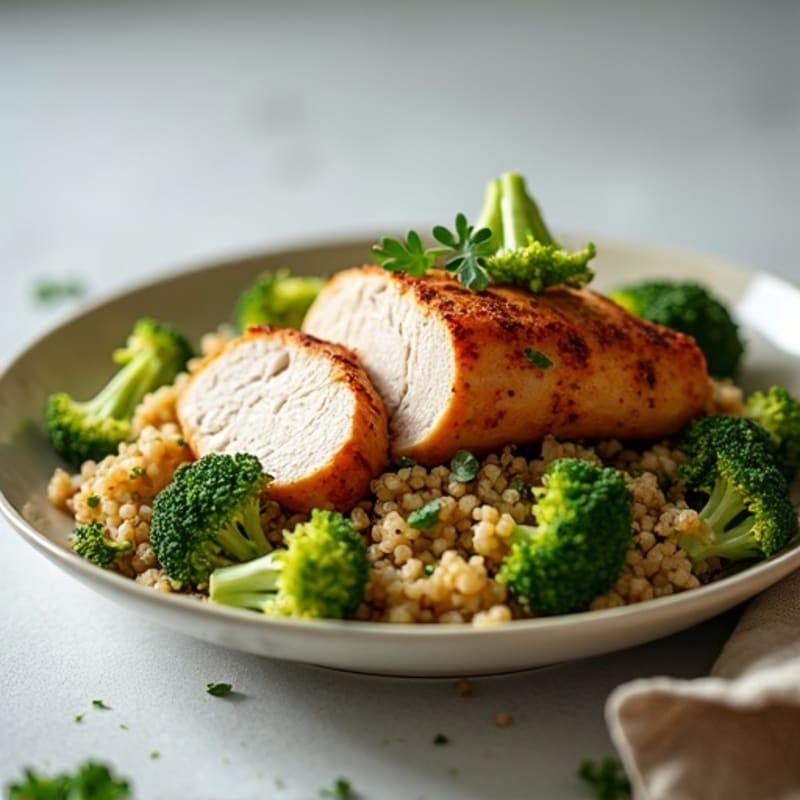 Seared Turkey Breast with Quinoa and Roasted Broccoli
