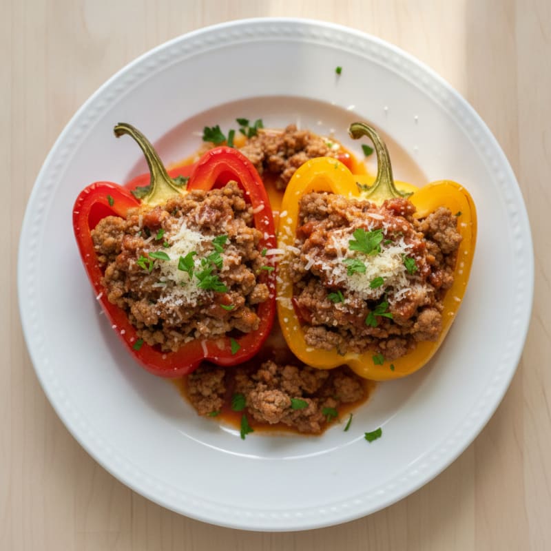 Ground Turkey Stuffed Bell Peppers
