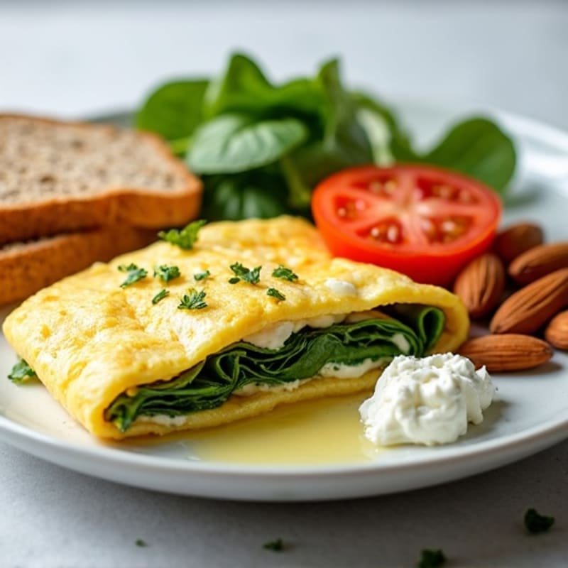 Egg White Spinach Omelette with Cottage Cheese