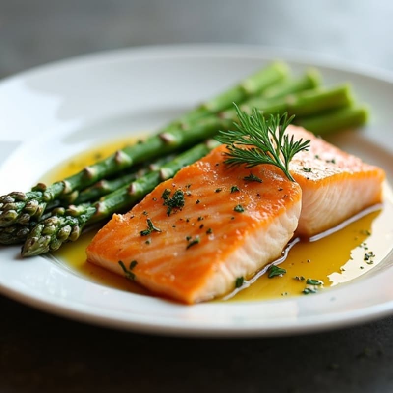 Lemon-Herb Pan-Seared Salmon with Roasted Asparagus
