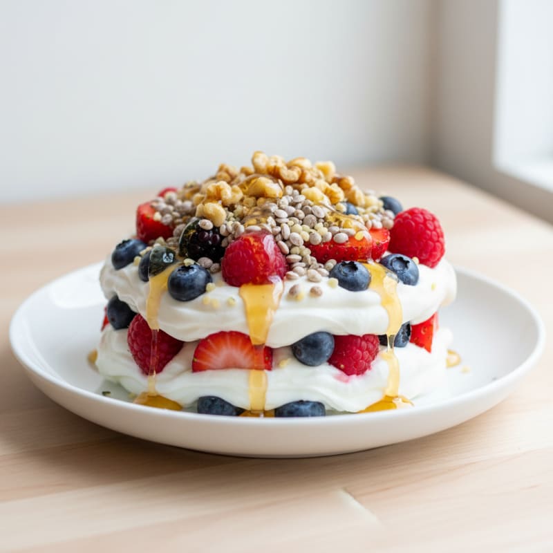 Greek Yogurt Protein Parfait with Mixed Berries