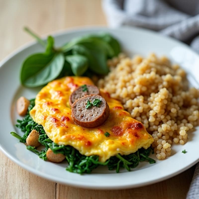 Egg White and Turkey Sausage Scramble with Spinach