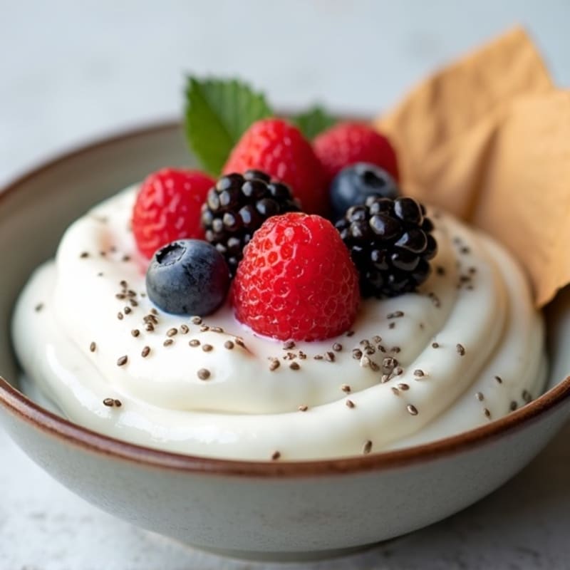 Silky Greek Yogurt Protein Pudding with Berries