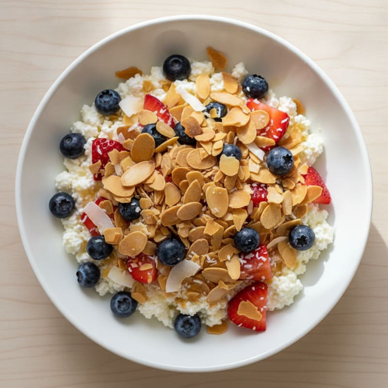 Cottage Cheese Berry Bowl with Toasted Almonds