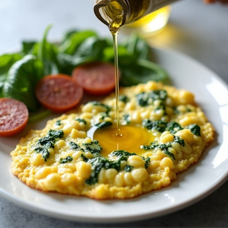 Egg White Spinach Scramble with Turkey Sausage
