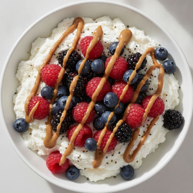 Silky Greek Yogurt Protein Mousse with Mixed Berries