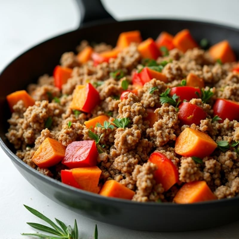 Herb-Seasoned Ground Turkey Skillet with Sweet Potatoes
