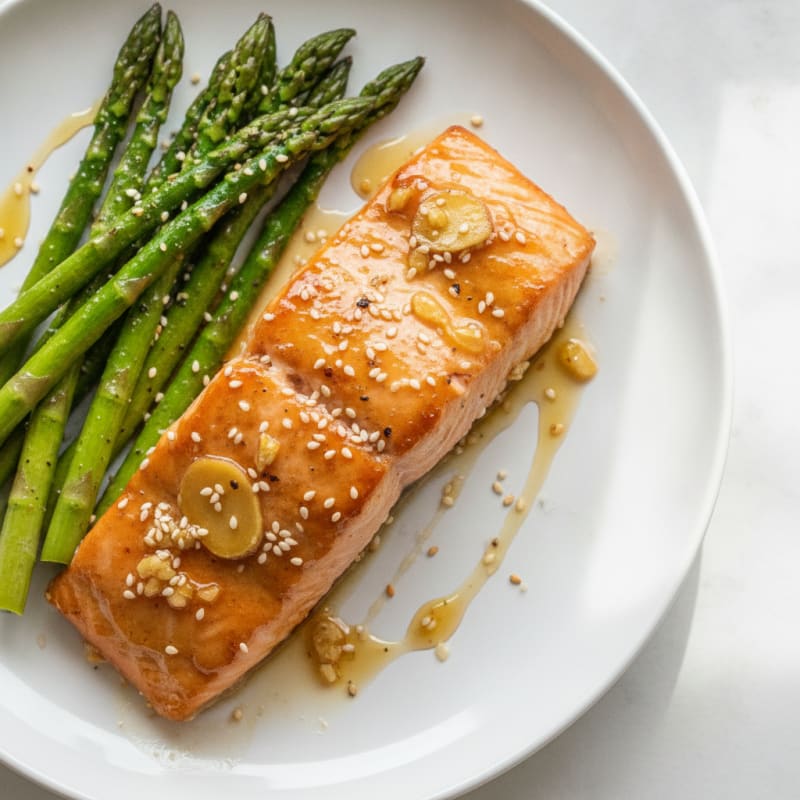 Teriyaki Glazed Salmon with Roasted Asparagus