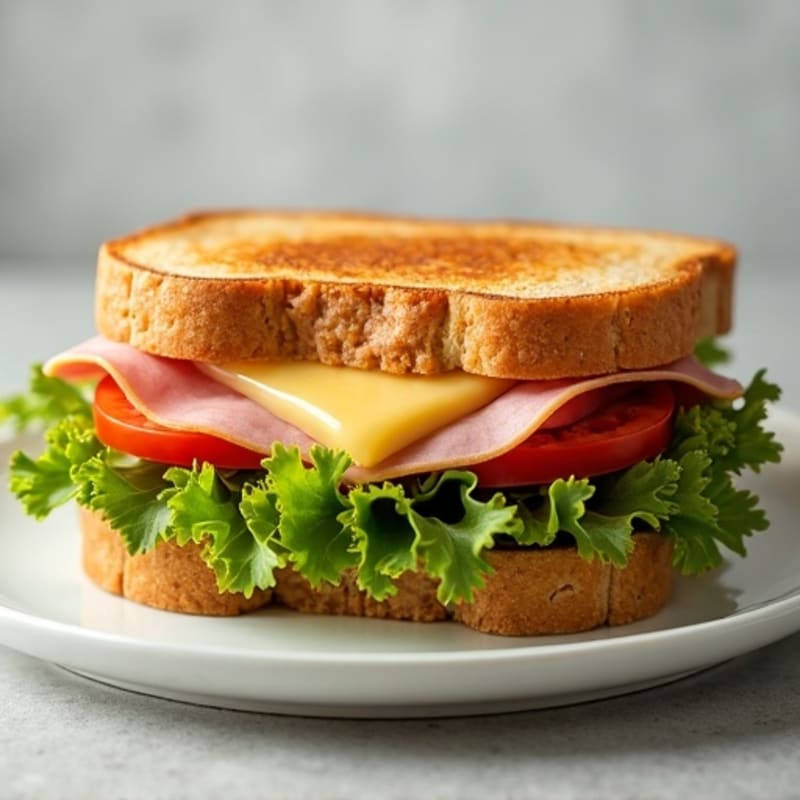 Lean Ham and Swiss Melt with Fresh Greens