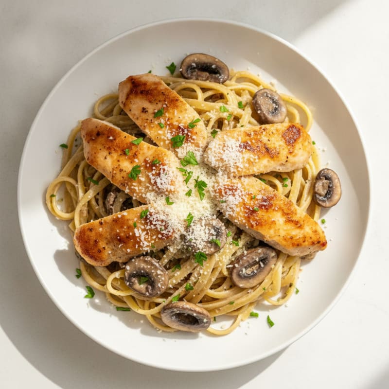 Truffle Mushroom Linguine with Parmesan