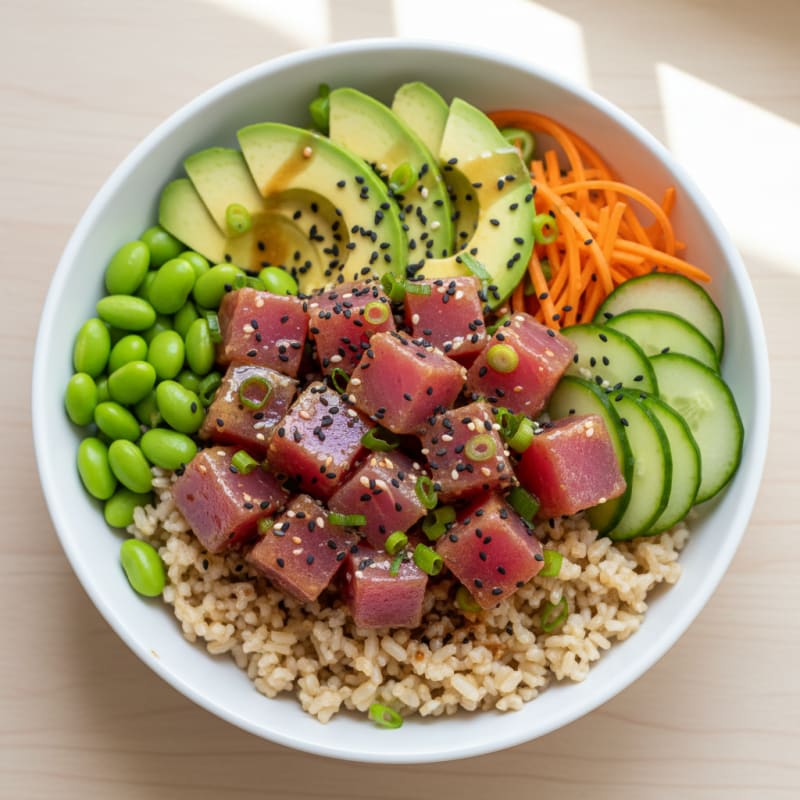Ahi Tuna Poke Bowl with Ginger Vinaigrette