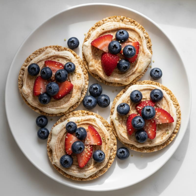 Cinnamon Swirl Rice Cakes with Berries
