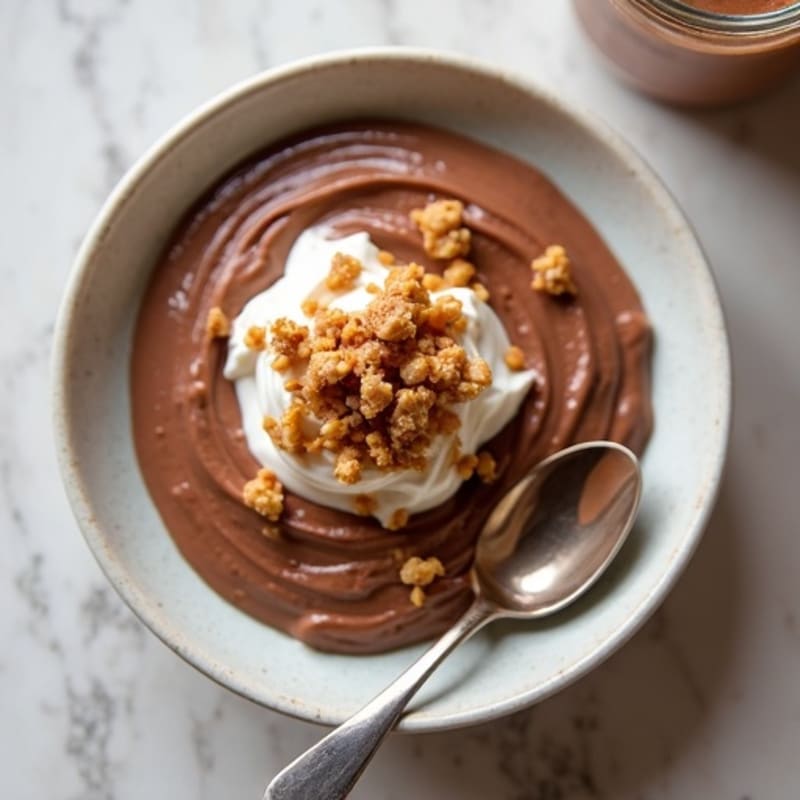 Silky Chocolate Protein Pudding with Peanut Butter Swirl