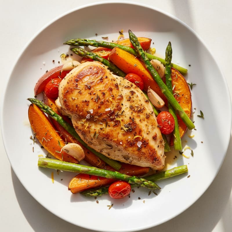 Crispy Lemon-Herb Roasted Chicken Breast