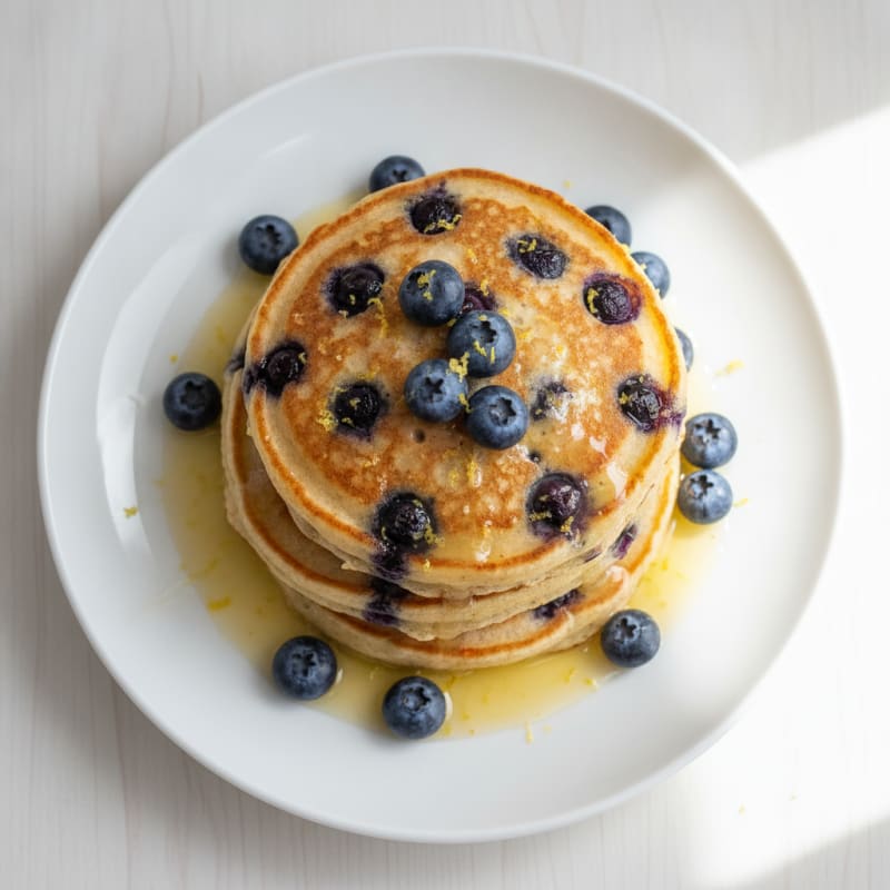 Blueberry Ricotta Pancakes with Lemon Zest
