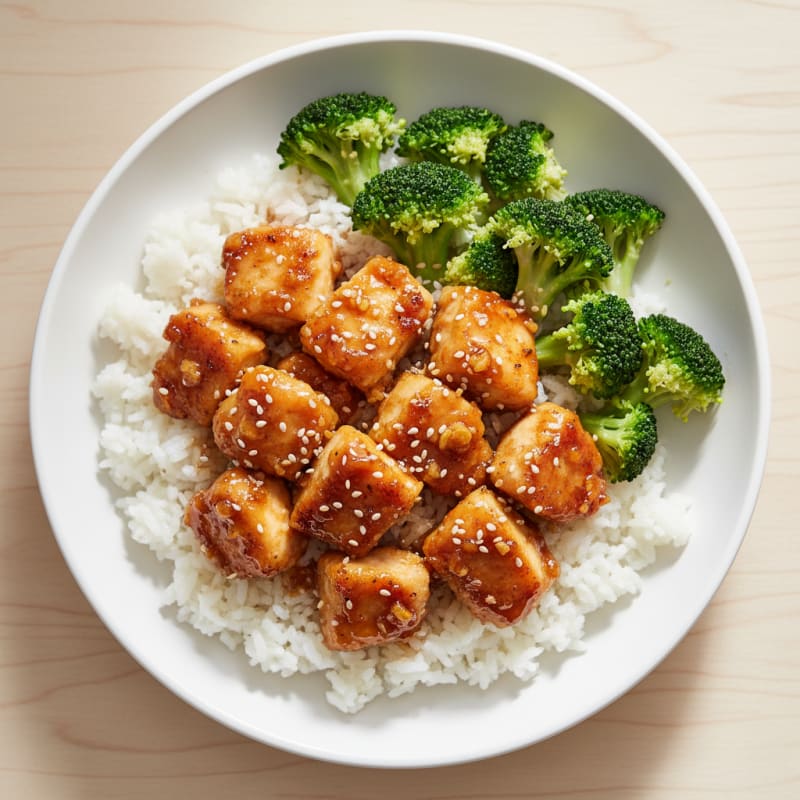 Crispy Honey-Garlic Chicken Bowls