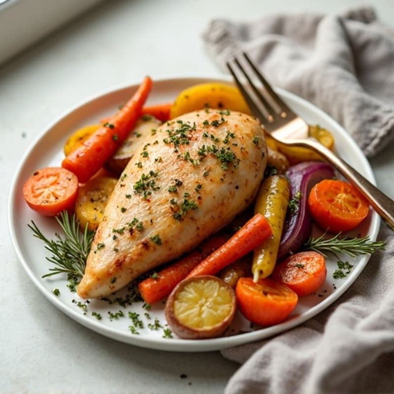 Sheet Pan Herb-Roasted Chicken with Crispy Root Vegetables