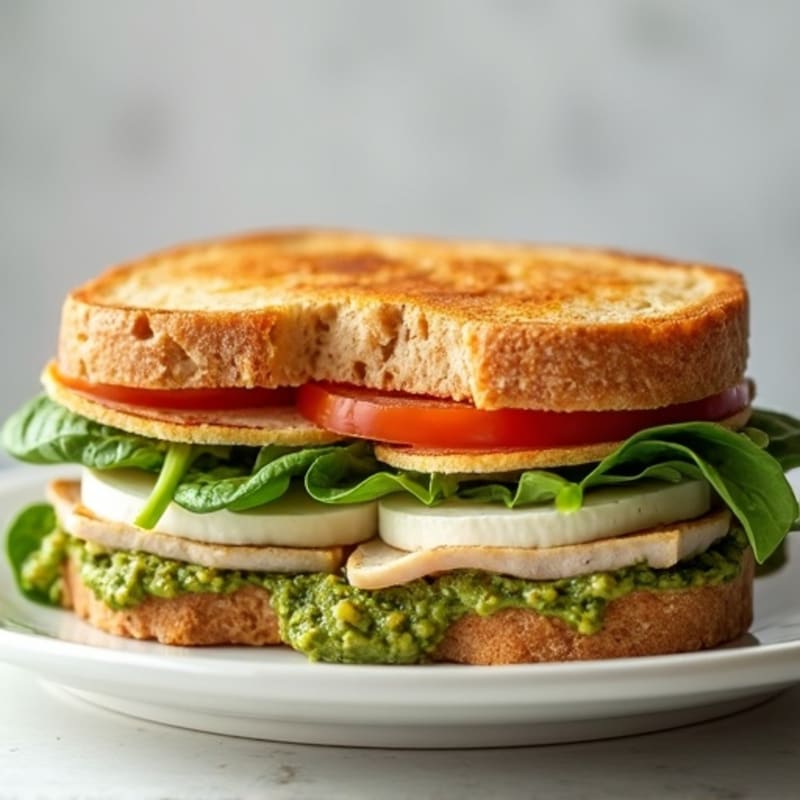 Pesto Turkey Panini with Fresh Mozzarella
