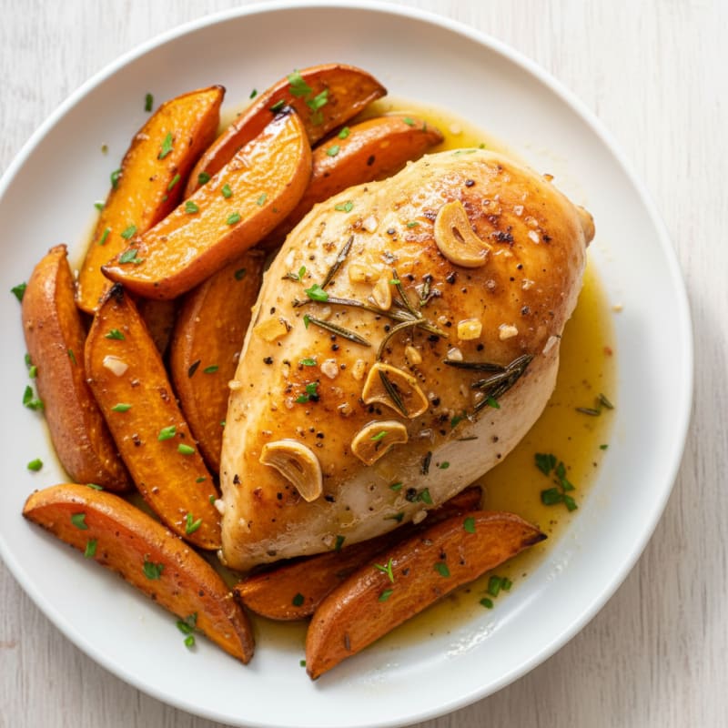 Garlic Herb Roasted Chicken with Root Vegetables
