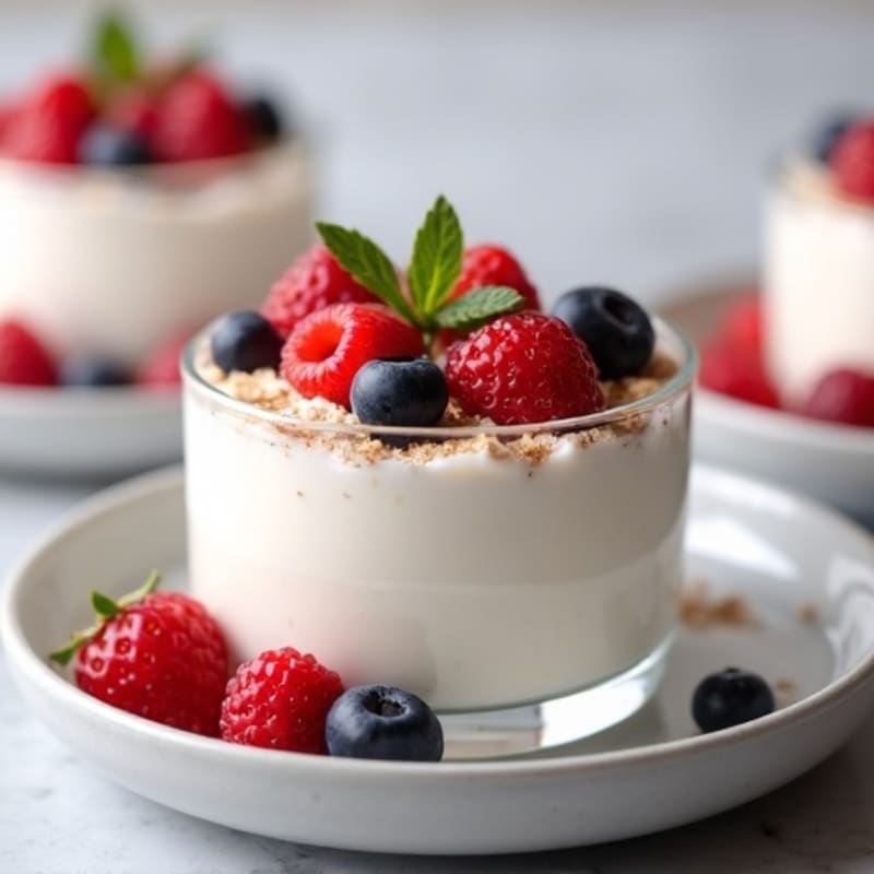 Silky Greek Yogurt Protein Mousse with Berries