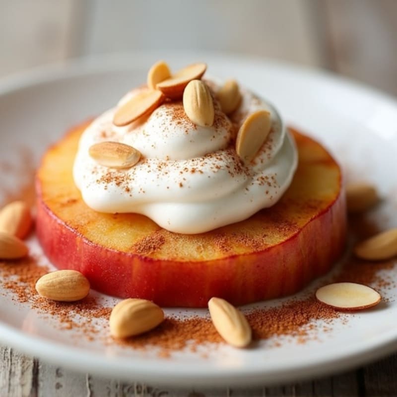 Crispy Cinnamon Baked Apple Slices with Creamy Greek Yogurt